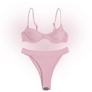 PINK bustier Bikini swimsuit